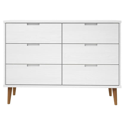 Byrå Vit MOLDE 113x40x80 cm massiv furu