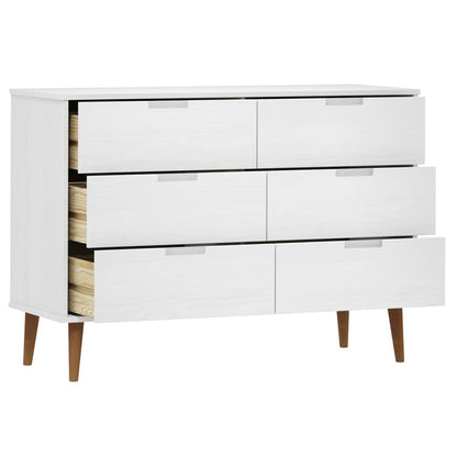 Byrå Vit MOLDE 113x40x80 cm massiv furu