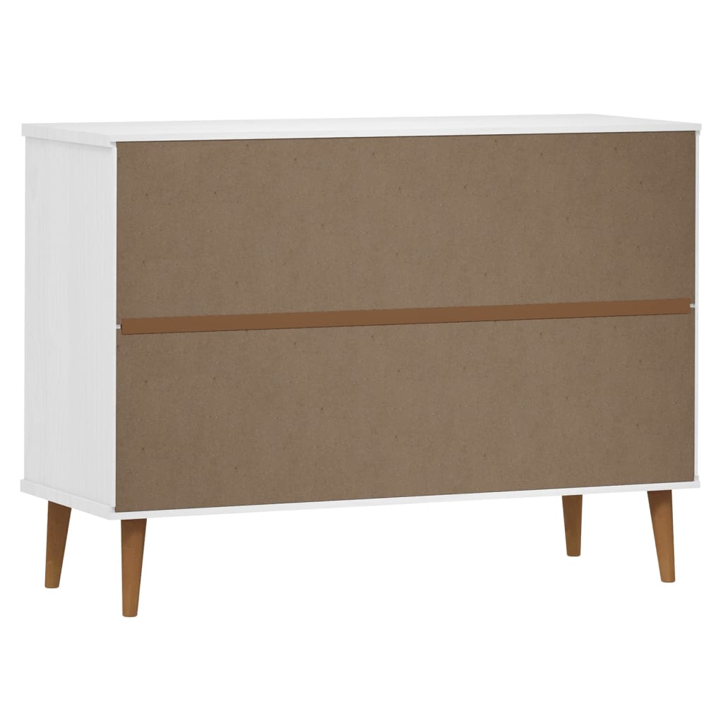 Byrå Vit MOLDE 113x40x80 cm massiv furu