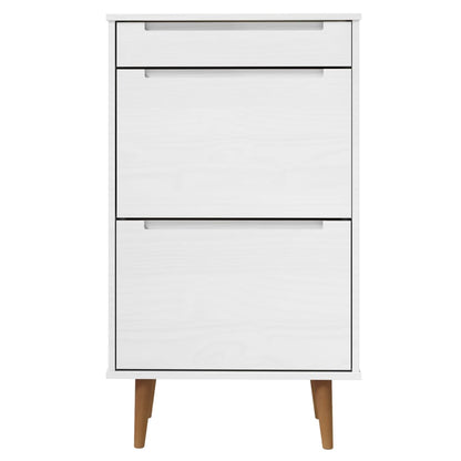 Skoställ Vit 59,5x35x103 cm massiv furu
