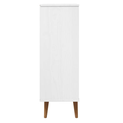 Skoställ Vit 59,5x35x103 cm massiv furu
