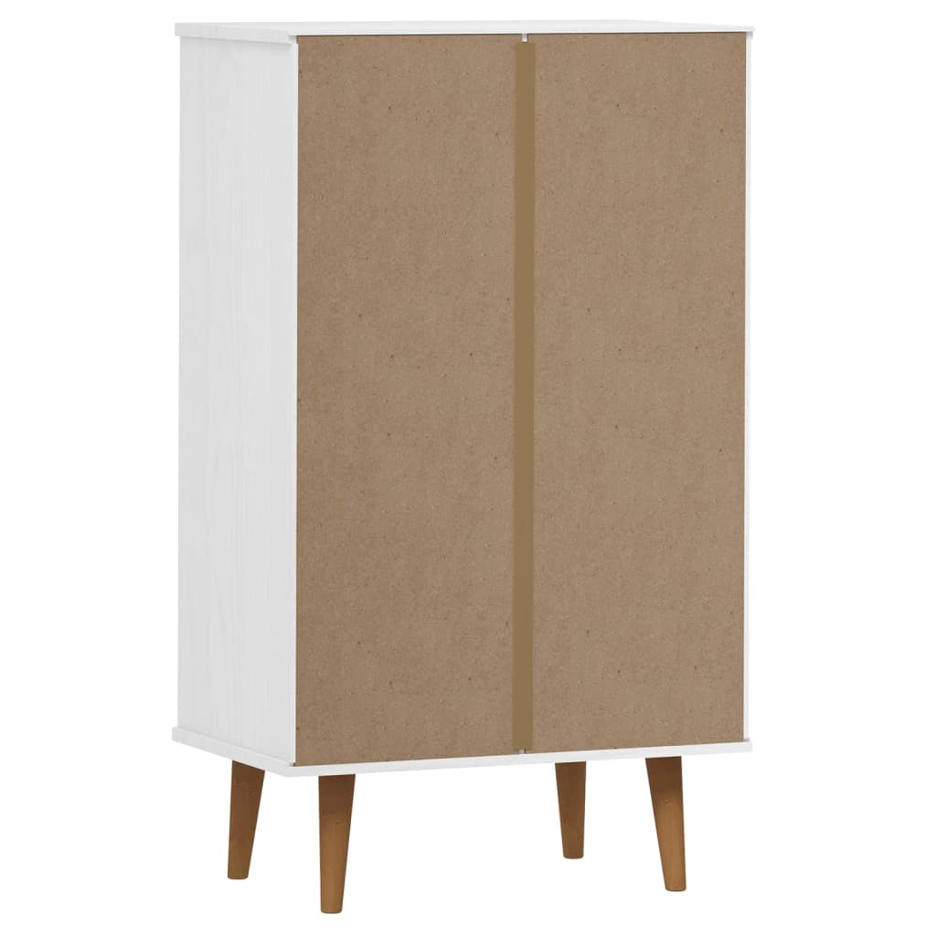Skoställ Vit 59,5x35x103 cm massiv furu