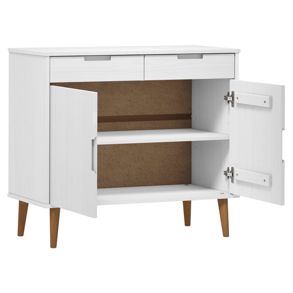 Skänk Vit MOLDE 90x40x80 cm massiv furu