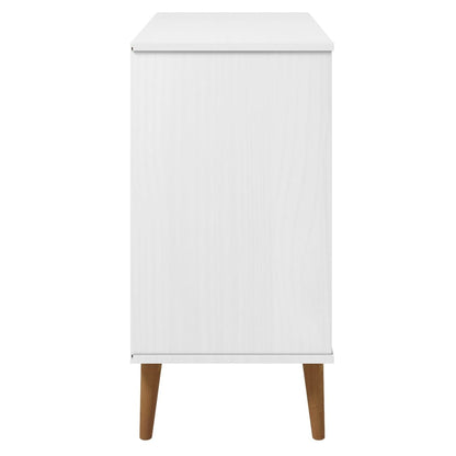 Skänk Vit MOLDE 90x40x80 cm massiv furu