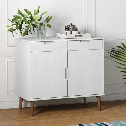 Skänk Vit MOLDE 90x40x80 cm massiv furu