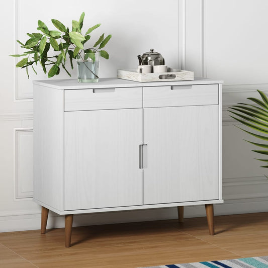 Skänk Vit MOLDE 90x40x80 cm massiv furu