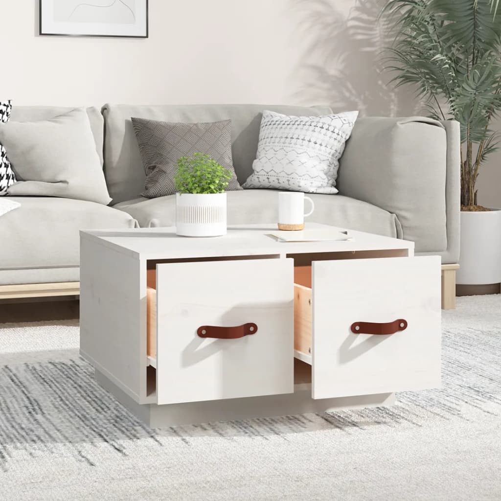 Soffbord Vit 60x53x35 cm massiv furu