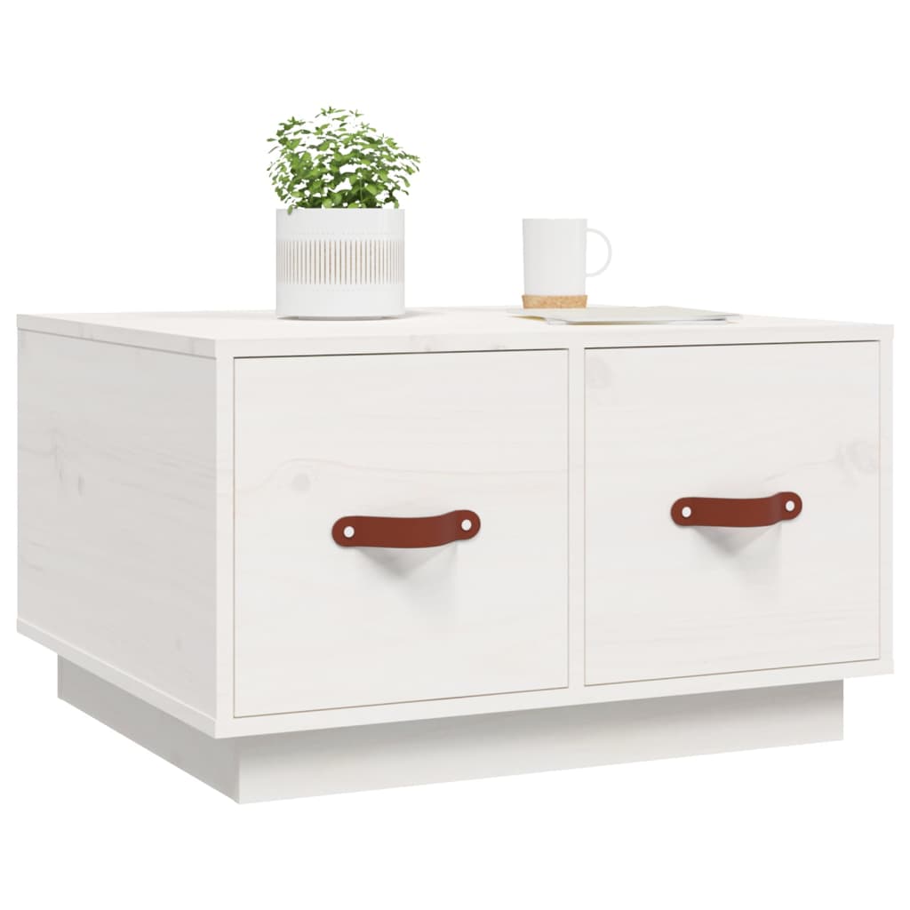 Soffbord Vit 60x53x35 cm massiv furu