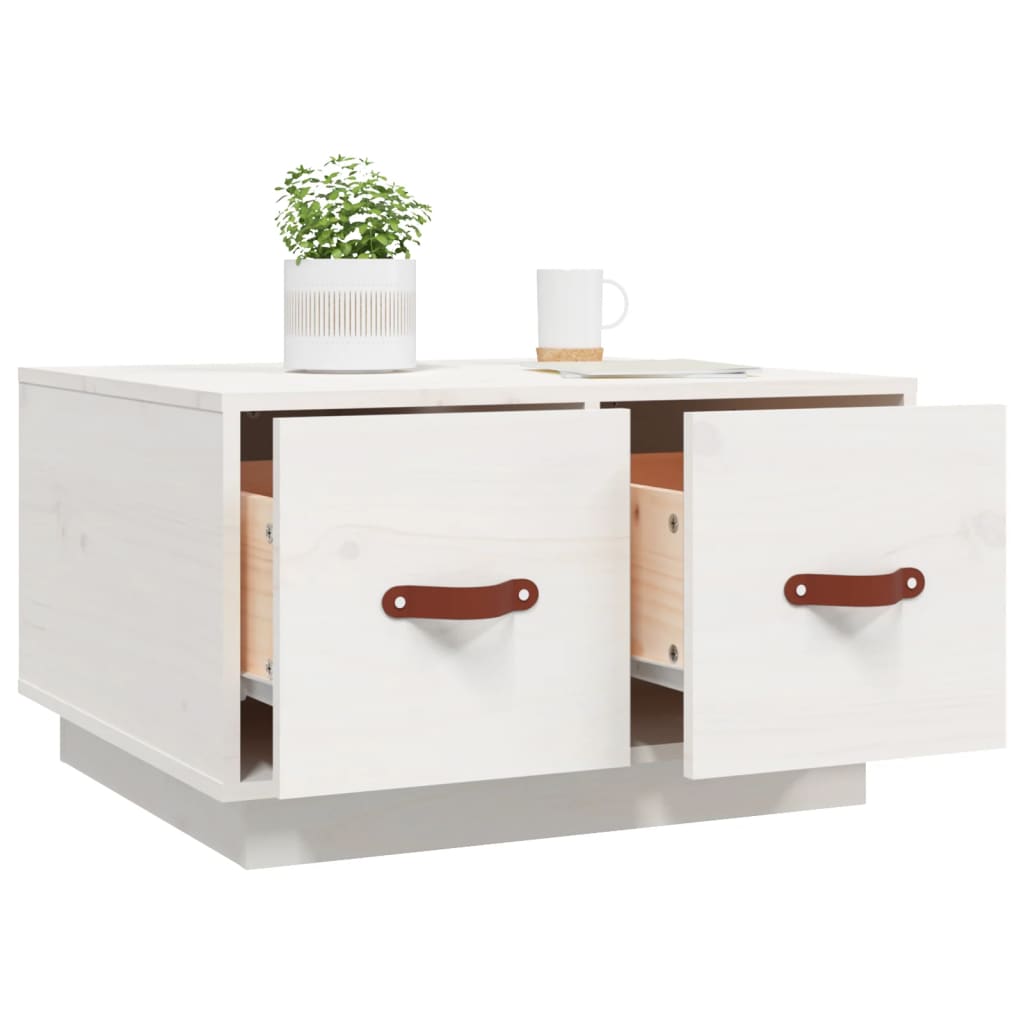 Soffbord Vit 60x53x35 cm massiv furu