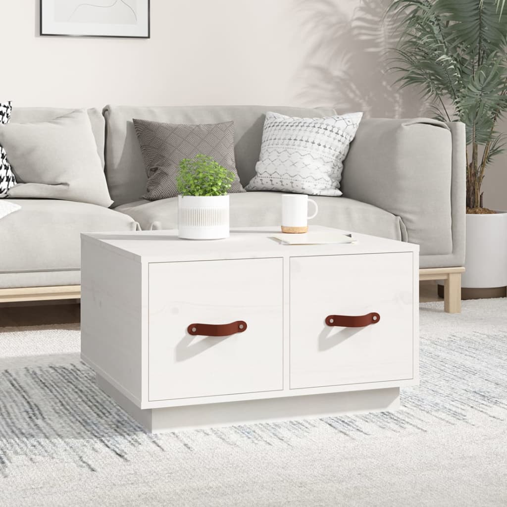 Soffbord Vit 60x53x35 cm massiv furu