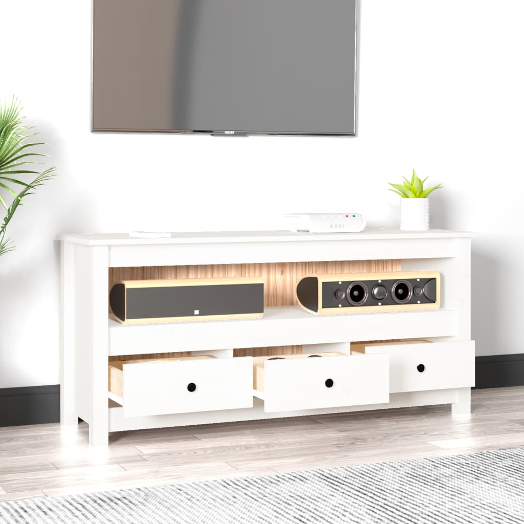 TV-Möbel Vit TV-Bänk 114x35x52 cm massiv furu
