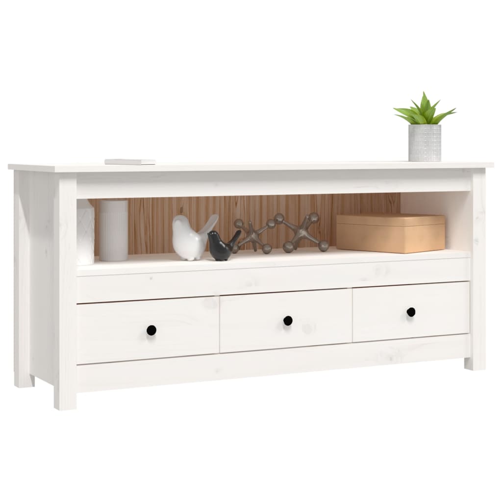 TV-Möbel Vit TV-Bänk 114x35x52 cm massiv furu