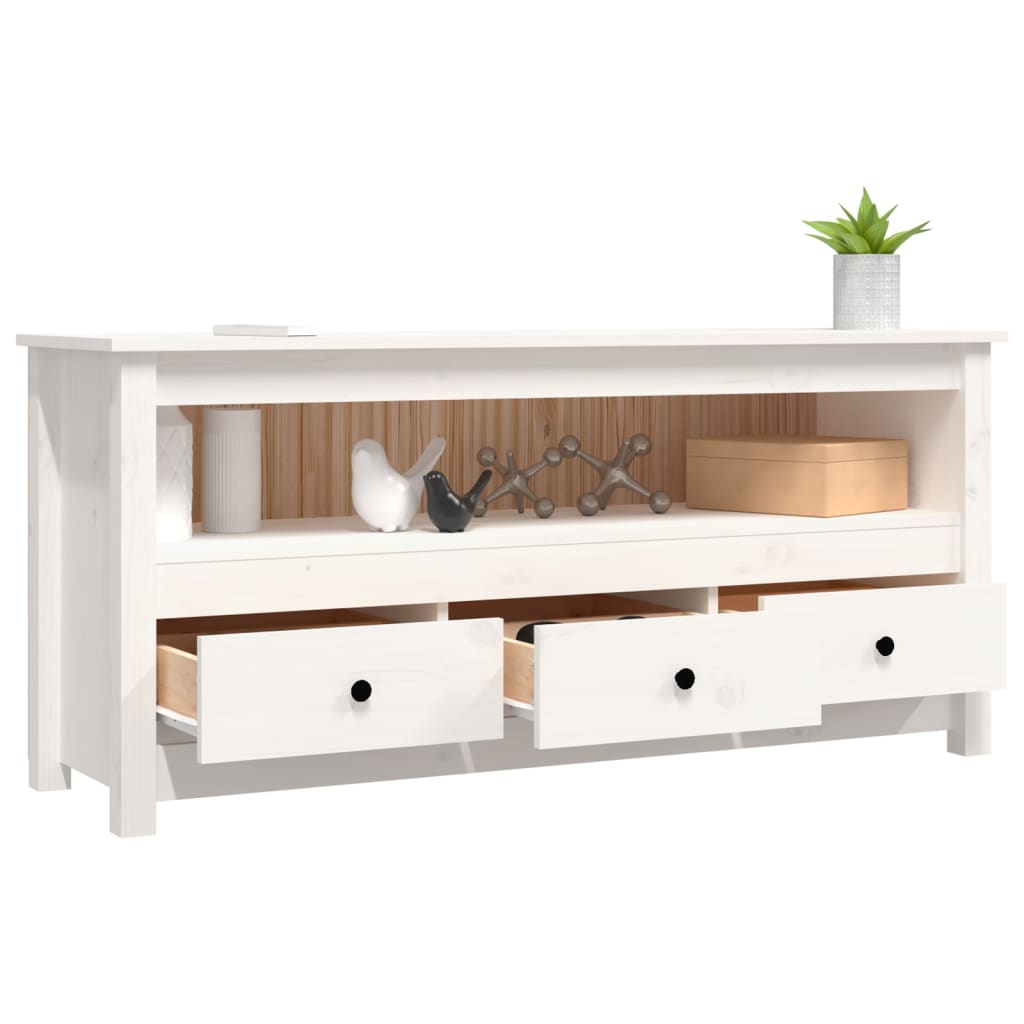 TV-Möbel Vit TV-Bänk 114x35x52 cm massiv furu