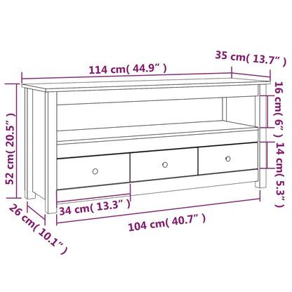 TV-Möbel Vit TV-Bänk 114x35x52 cm massiv furu