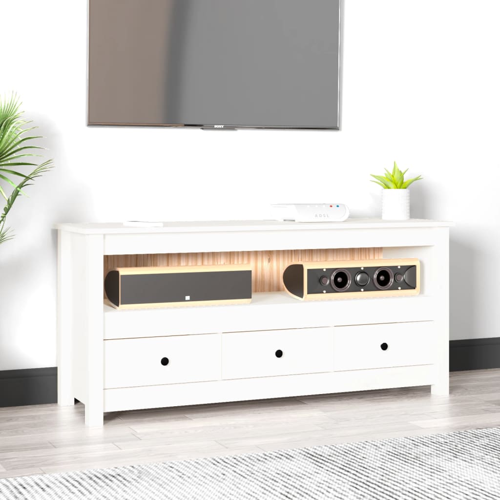 TV-Möbel Vit TV-Bänk 114x35x52 cm massiv furu