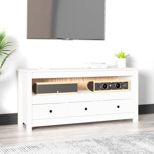 TV-Möbel Vit TV-Bänk 114x35x52 cm massiv furu