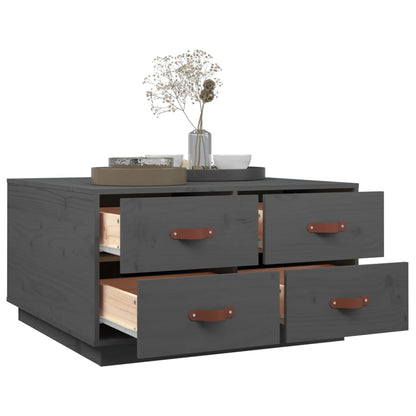 Soffbord Grå 80x80x45 cm massiv furu