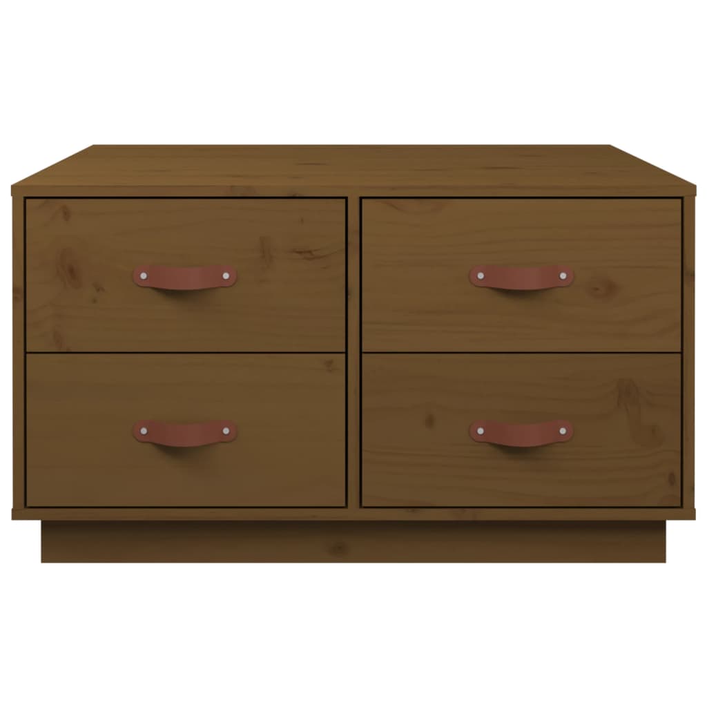 Soffbord Trä Honungsbrun 80x80x45 cm massiv furu