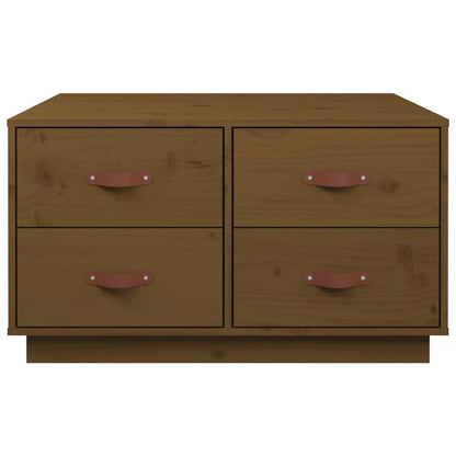 Soffbord Trä Honungsbrun 80x80x45 cm massiv furu