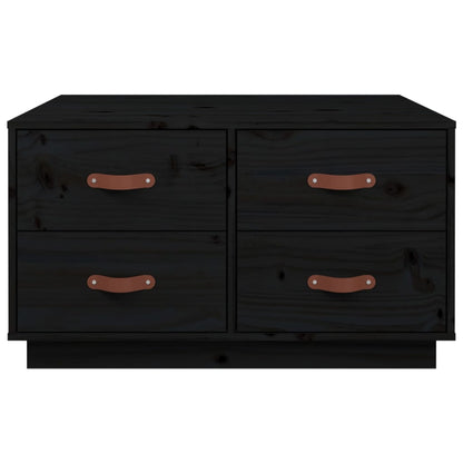 Soffbord Svart 80x80x45 cm massiv furu