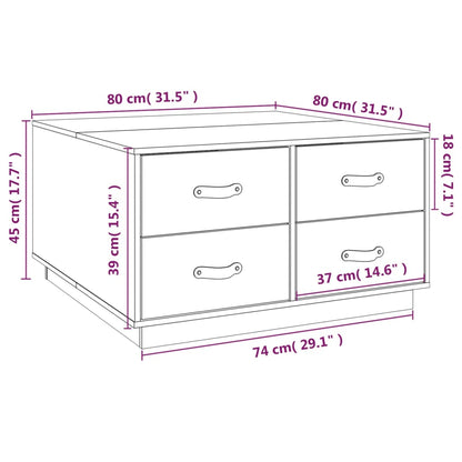 Soffbord Svart 80x80x45 cm massiv furu