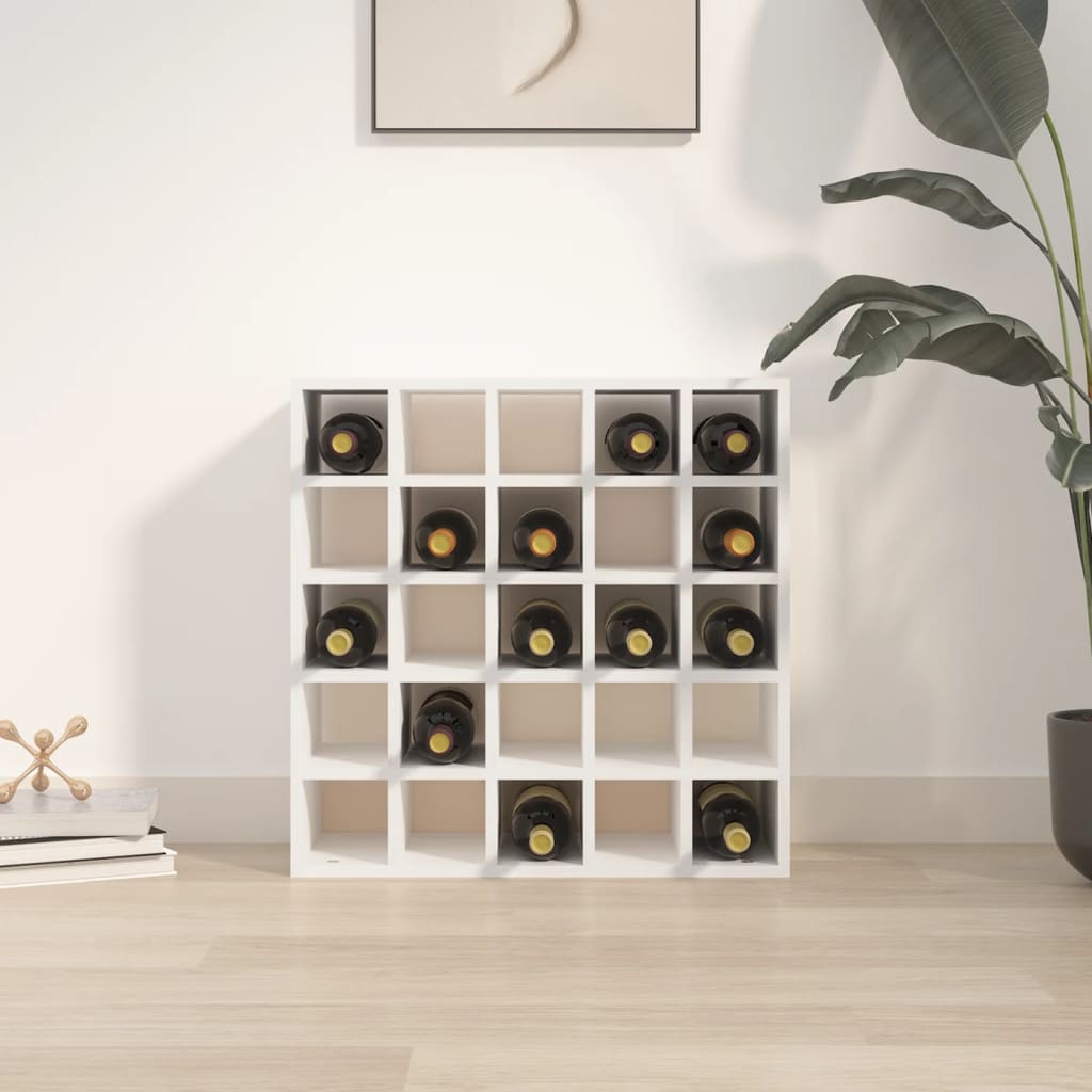 Vinställ Vinskåp Vit 56x25x56 cm massiv furu