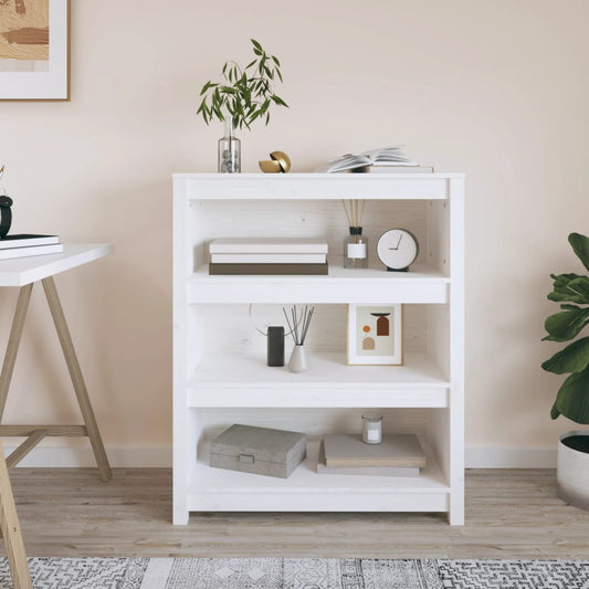 Bokhylla Vit 80x35x97 cm massiv furu