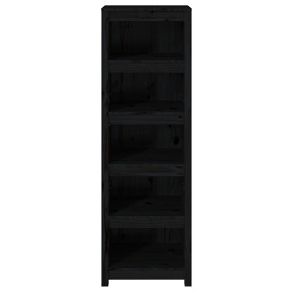 Bokhylla Svart 50x35x154 cm massiv furu