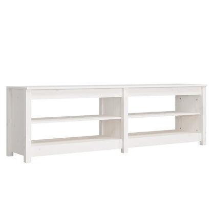 Skoställ Vit Skobänk 160x36,5x50 cm massiv furu