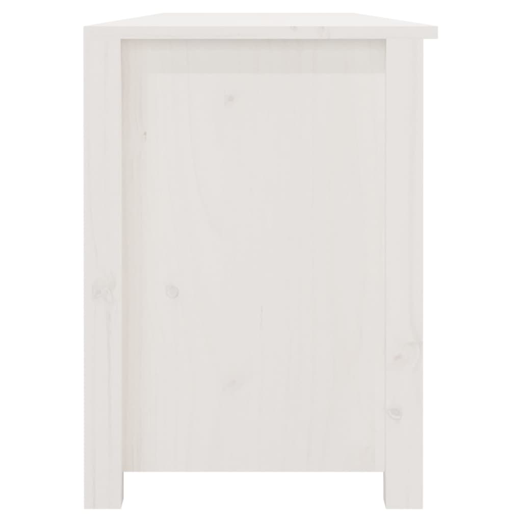 Skoställ Vit Skobänk 160x36,5x50 cm massiv furu