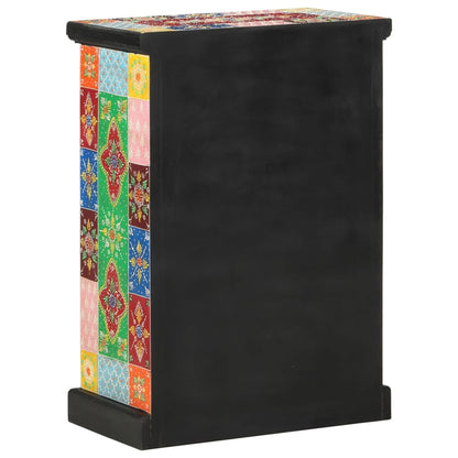 Skänk Trä Handmålad med dörrar 53x30x75 cm massivt mangoträ