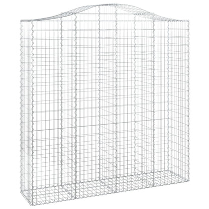Gabioner bågformade 12 st 200x50x200/220 cm galvaniserat järn