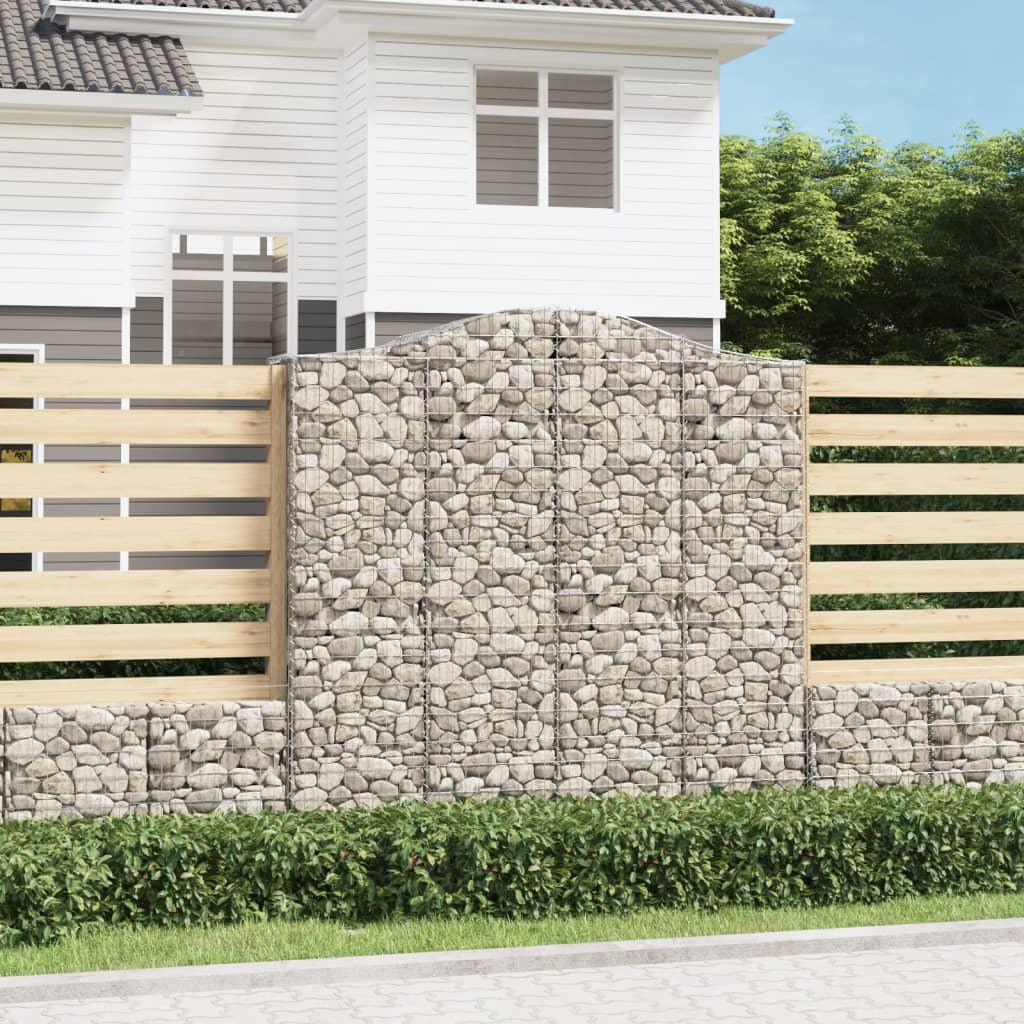Gabioner bågformade 12 st 200x50x200/220 cm galvaniserat järn