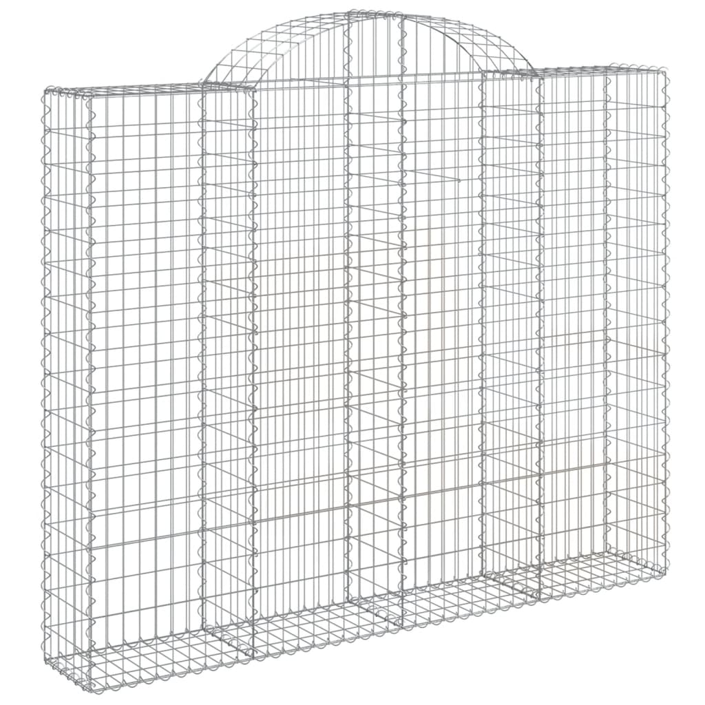 Gabioner bågformade 10 st 200x30x160/180 cm galvaniserat järn