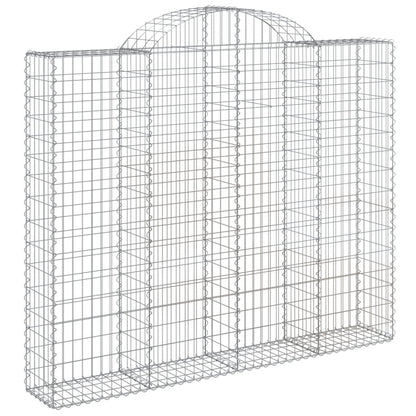 Gabioner bågformade 10 st 200x30x160/180 cm galvaniserat järn