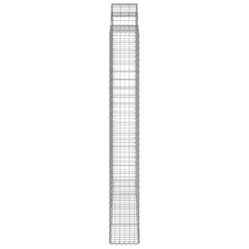 Gabioner bågformade 13 st 200x30x220/240 cm galvaniserat järn
