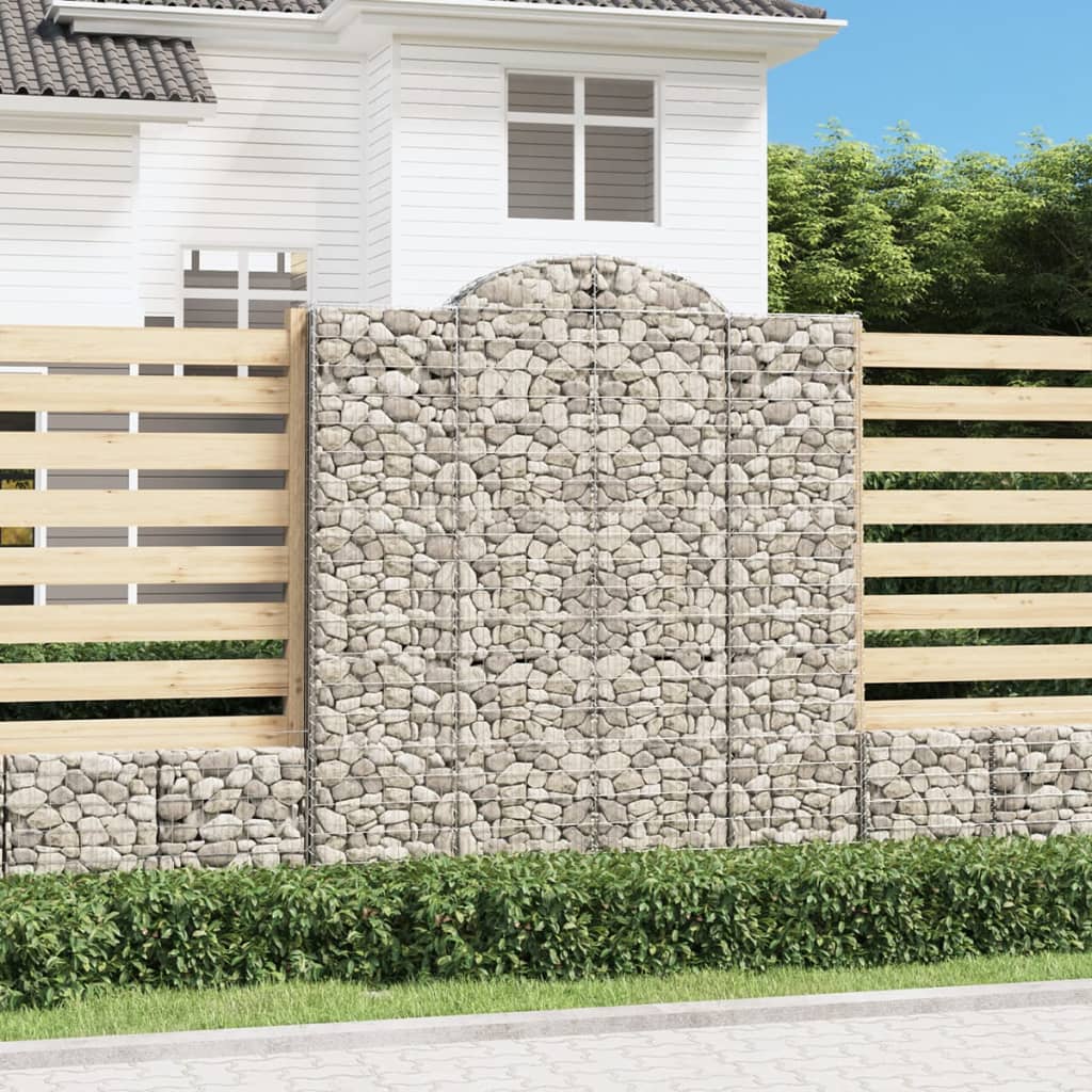 Gabioner bågformade 13 st 200x30x220/240 cm galvaniserat järn