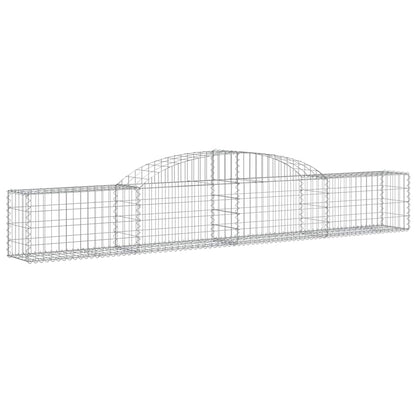 Gabioner bågformad 2 st 300x30x40/60 cm galvaniserat järn