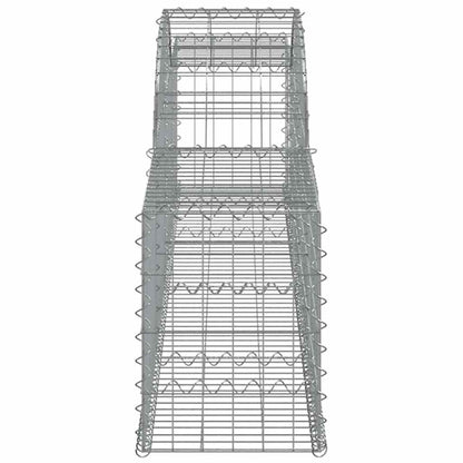Gabioner bågformad 2 st 300x30x40/60 cm galvaniserat järn