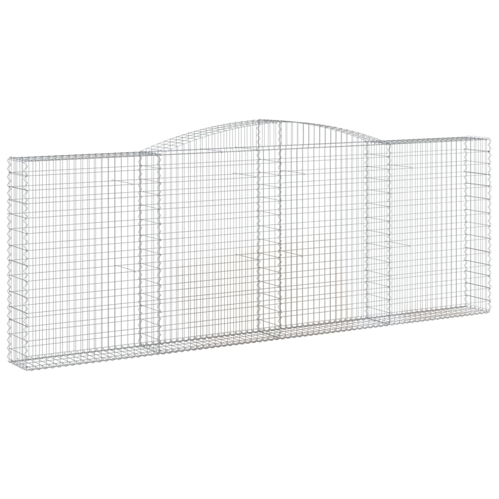 Gabioner bågformade 7 st 400x30x140/160 cm galvaniserat järn