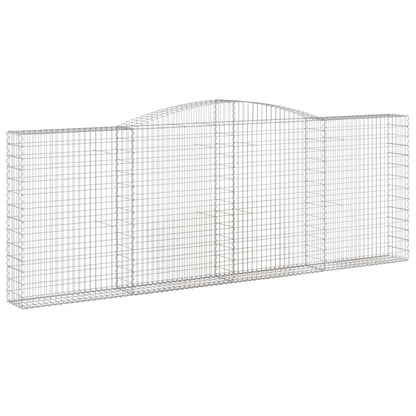 Gabioner bågformade 7 st 400x30x140/160 cm galvaniserat järn
