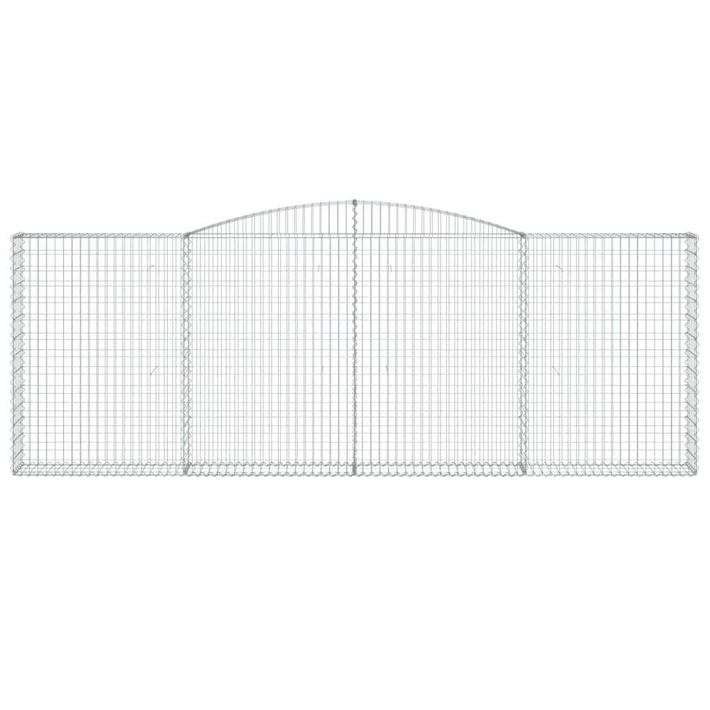 Gabioner bågformade 7 st 400x30x140/160 cm galvaniserat järn