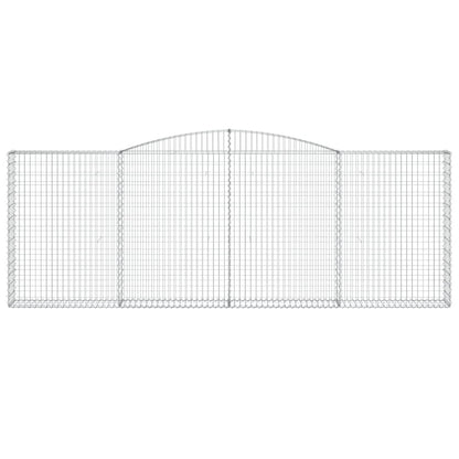 Gabioner bågformade 7 st 400x30x140/160 cm galvaniserat järn