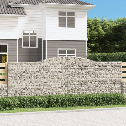 Gabioner bågformade 7 st 400x30x140/160 cm galvaniserat järn