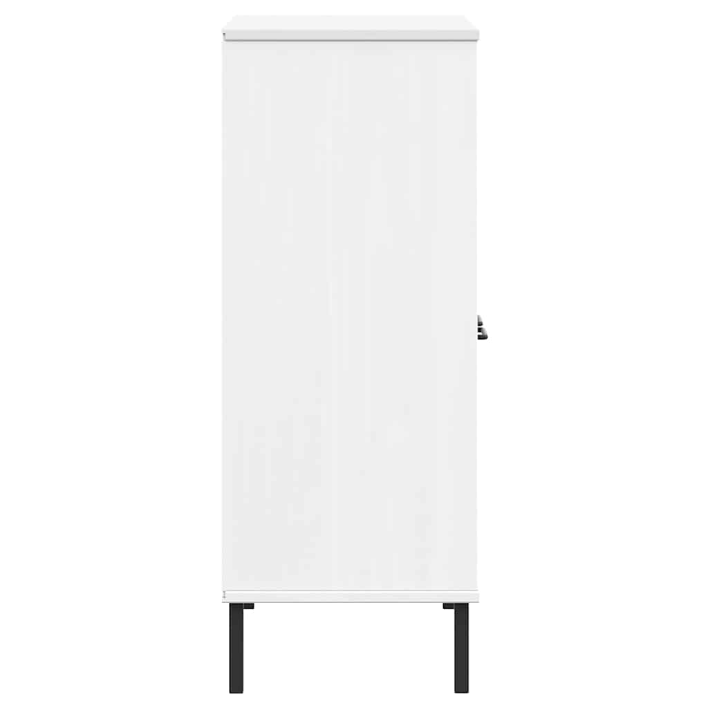Bokhylla med metallben OSLO vit 90x35x90,5 cm massivt trä