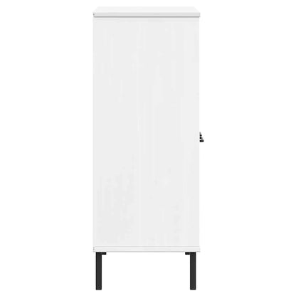 Bokhylla med metallben OSLO vit 90x35x90,5 cm massivt trä