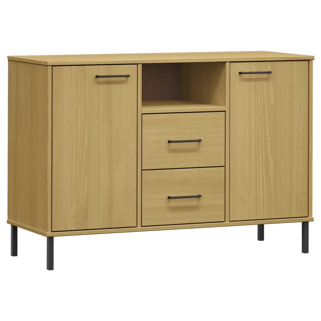 Skänk Brun med metallben OSLO 113x40x77 cm massivt trä