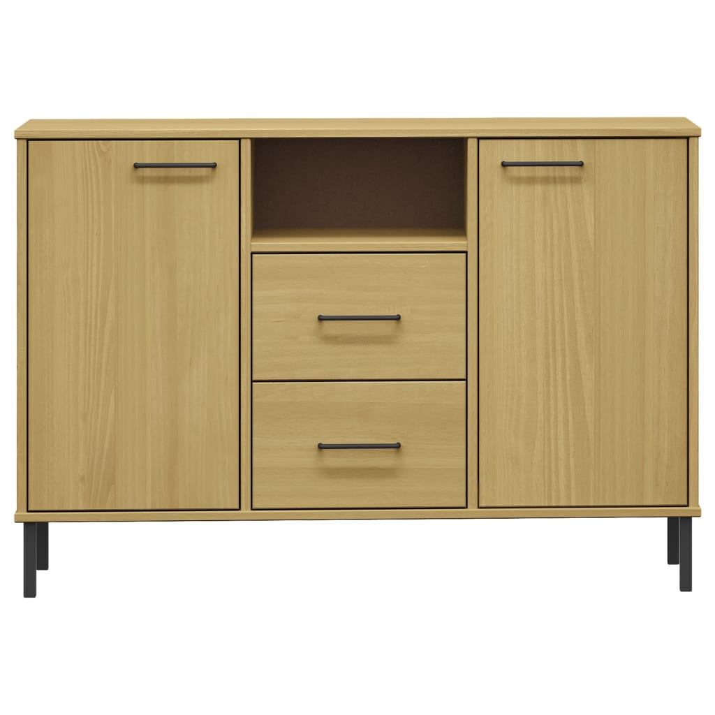 Skänk Brun med metallben OSLO 113x40x77 cm massivt trä