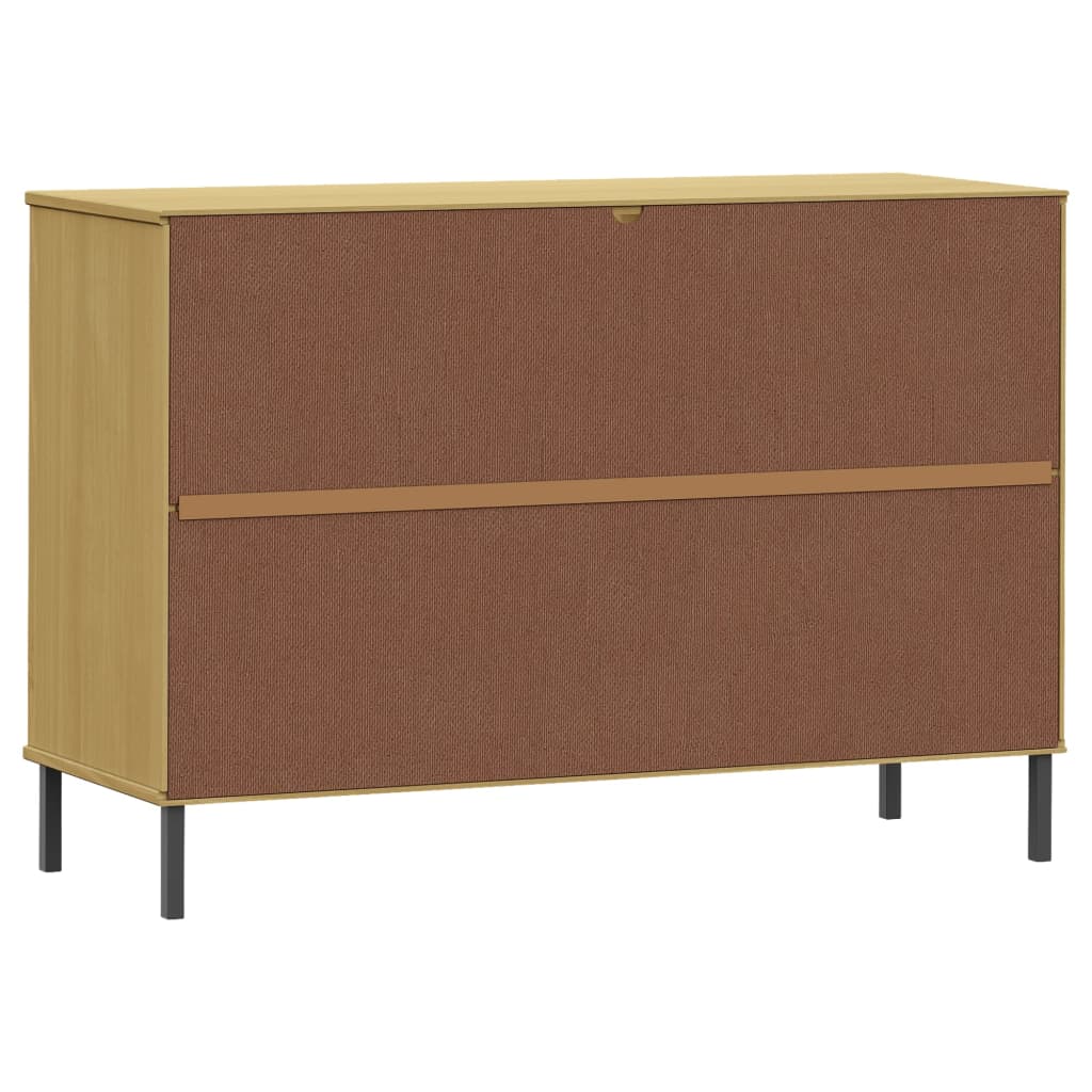 Skänk Brun med metallben OSLO 113x40x77 cm massivt trä