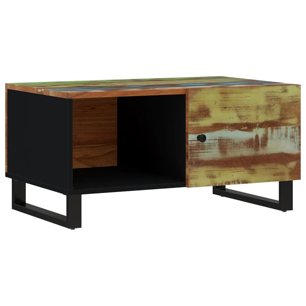 Soffbord 80x50x40 cm massivt återvunnet och konstruerat trä
